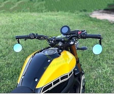 GT Round Bar End Mirror Set for New Classic, New Bullet, Hunter, Meteor 350 Motorcycles, Old Classis/Bullet 350/500 All Model RE Bike Small Stylish Rear Handle Design|B0FZL298QJ
