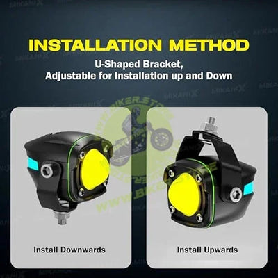 Shilan Super Bright LED Fog Light Lamp | Spot Light With Dual Color White/Yellow | High & Low Beam For Car, Bike, Scooty & ATVs - Biker.Store - www.biker.store