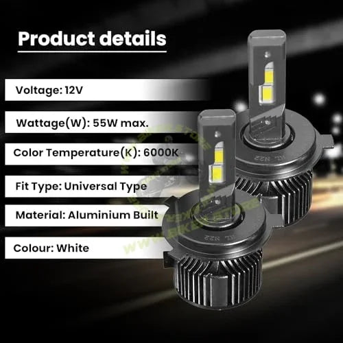 PHOENIX H-19 LED Head Light Bulb 12V 6000K (1 Set) - Biker.Store - www.biker.store