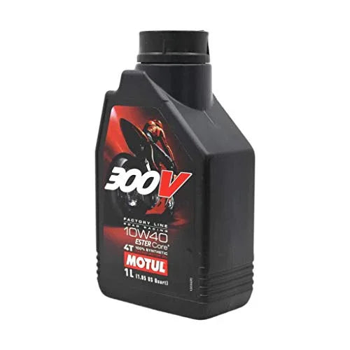 Motul 300V Factory Line Ester Core Fully Synthetic 10W-40 Petrol Engine Oil for Bikes (1 L | 104118) - Biker.Store - www.biker.store