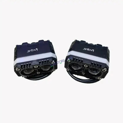 HJG 2 LED Foglight Bar with Red Ring DRL, White, Yellow | Dual Lens Fog Lamp With Red DRL | Mini Drive Fog LED Lights (Pack of 2) - Biker.Store - www.biker.store
