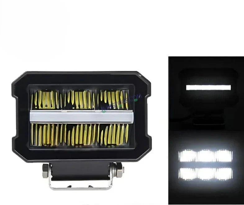 HJG LIU HJG Minus Box New Model Fog Light Minus White DRL HJG Minus Box Dual Lens 60W Foglight with Power Adaptor Foglight Ultra Wide Dual Intensity LED Driving Fog Lights White (2*60W=120W) Universal For All Cars & Bikes, HJG Minus DRL Box Fog, Pack of 2 - Biker.Store - www.biker.store