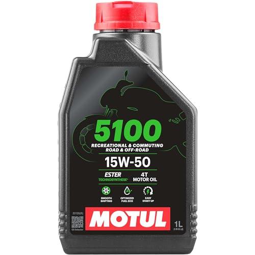 Motul 5100 4T 15W-50 Technosynthese Semi-Synthetic Engine Oil for Bikes | API SM | Advanced Wear Protection, Smooth Gear Shifting & Reliable Performance | 1 L - Biker.Store - www.biker.store