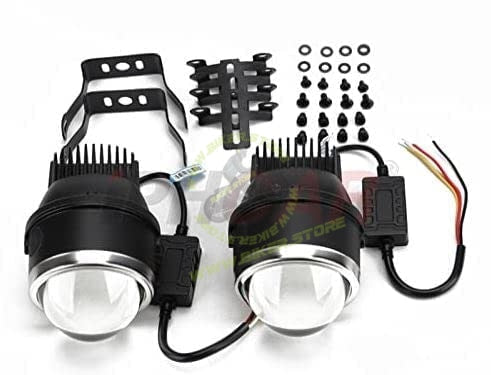 IPHCAR M617 3 Inch BI-LED (TRI COLOR) Laser Fog Lamp Projector 3 Inch High/Low beam With Integrated HID | For Four Wheelers - Biker.Store - www.biker.store