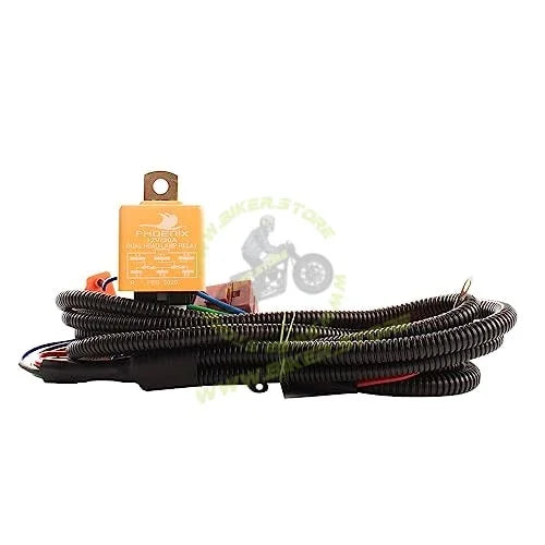 Phoenix H4 Headlamp Wiring Harness Kit Relay Conversion Kit Headlight Cable Sockets Heavy Duty Compatible With Cars SUVs MUVs & Tractors - Biker.Store - www.biker.store