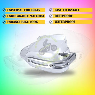 MG Universal Hand Guard Knuckle Guard Brake/Clutch Lever Guard Protector/Wind Deflector for All Bikes (Pack of 2) High End Protection with Hardened Aluminium Knuckle Protection - Biker.Store - www.biker.store