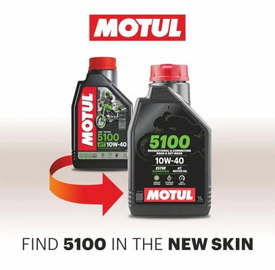 Motul 5100 4T 10W-40 Technosynthese Semi-Synthetic Engine Oil for Bikes | API SL/SJ/SH/SG | Advanced Engine Protection, Smooth Gear Shifting & Reliable Performance | 1L - Biker.Store - www.biker.store