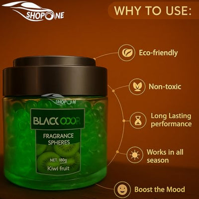 Black Odor In Many Fragrance Spheres – Premium Long Lasting Aroma Beads (130g) Pack of 1 Pcs (Kiwi Fruit) - Biker.Store - www.biker.store