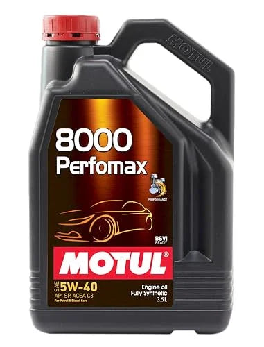 Motul 8000 Perfomax 5W-40 Fully Synthetic Car Engine Oil 3.5L | Petrol, Diesel & CNG Vehicles | Superior Protection | Smooth Driving & Improved Mileage | High Performance|B0DFWBTDFL