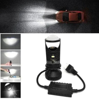 Y6 LED Headlight Bulb Projector 20000 LM H4 Car Headlights 2PCS Y6 LED H4 Headlamp Tricolor Lens Fisheye Lamp Far And Near Integrated Mini HD Super Bright Headlight Bulb Light - Biker.Store - www.biker.store