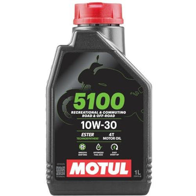 Motul 5100 4T Hybrid 10W-30 Technosynthese Semi-Synthetic Bike Engine Oil – API SM Performance, Smooth Gear Shifting & Advanced Engine Protection, 1 L (104062) - Biker.Store - www.biker.store