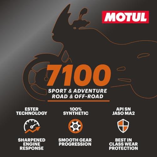 Motul 7100 4T API SN Fully Synthetic Ester Petrol Engine Oil for Bikes, 10W50 - 1L - Biker.Store - www.biker.store