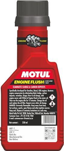 Motul Engine Flush for Cars 250 ml – Works for Petrol & Diesel Vehicles, Cleans Engine Sludge, Dissolves Stubborn Deposits Effectively, Improves Performance - Biker.Store - www.biker.store