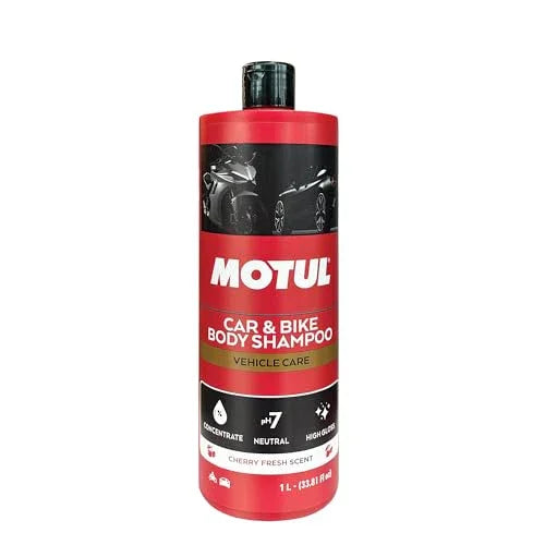 Motul Car & Bike Wash Shampoo 1L | High Foam Formula | Deep Cleaning & Streak-Free Shine | Removes Dirt & Road Grime | Cherry Fragrance | Safe for All Surfaces - Biker.Store - www.biker.store