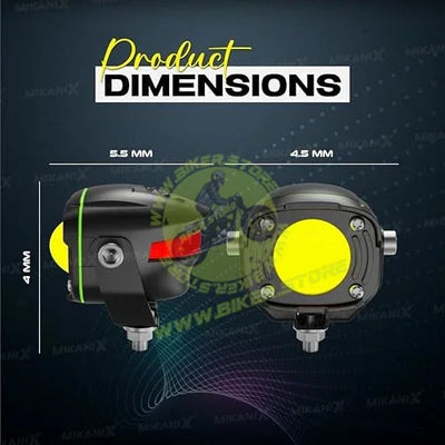 Shilan Super Bright LED Fog Light Lamp | Spot Light With Dual Color White/Yellow | High & Low Beam For Car, Bike, Scooty & ATVs - Biker.Store - www.biker.store