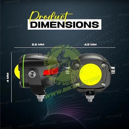 Shilan Super Bright LED Fog Light Lamp | Spot Light With Dual Color White/Yellow | High & Low Beam For Car, Bike, Scooty & ATVs - Biker.Store - www.biker.store