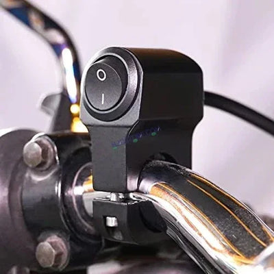 HJG Handlebar Switch 3 Way Universal 12V Handlebar CNC Metal Switch (3-Way) for All Bikes and Motorcycles HJG On-Off-On Headlight Fog Brake Light Switch Fit For All Motorcycles (Black) - Biker.Store - www.biker.store