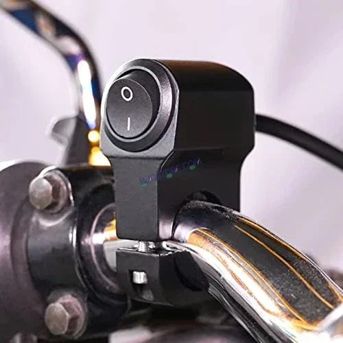 HJG Handlebar Switch 3 Way Universal 12V Handlebar CNC Metal Switch (3-Way) for All Bikes and Motorcycles HJG On-Off-On Headlight Fog Brake Light Switch Fit For All Motorcycles (Black) - Biker.Store - www.biker.store