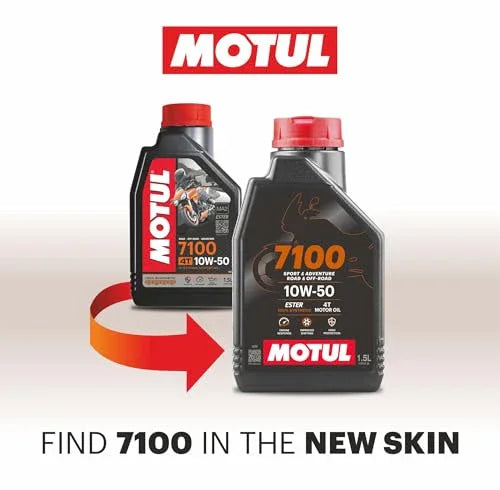 Motul 7100 4T 10W-50 API SN Fully Synthetic Motorcycle Engine Oil – High Performance Protection, Smooth Gear Shifting & Superior Engine Care for Long-Lasting Riding, 1.5L - Biker.Store - www.biker.store