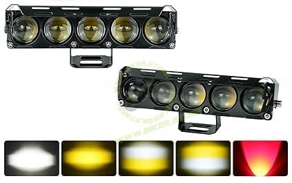 Super Bright 5 LED Powerful Focus Fog Light for Bikes and Car 12V-80V | Devil Eye Fog Lamp | Reflecting 5 in 1 Mode White, Yellow, Red, Yellow & White and Y&W Flashing (PACK OF 2)|B0FGJXV212