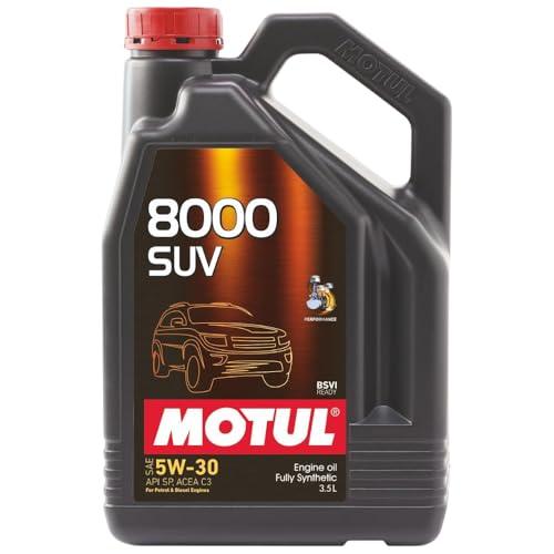 Motul 8000 SUV 5W-30 Fully Synthetic Engine Oil 3.5L for Petrol & Diesel Cars | API SP | Advanced Protection | Improves Performance & Reduces Wear | SUVs & High-Performance Cars|B0CX4W9DR3