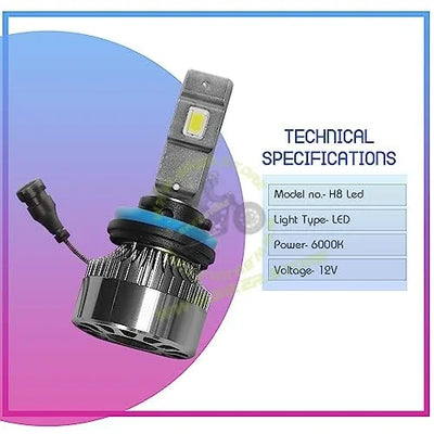 PHOENIX H8 LED Headlight Bulb 12V 6000K (1 Set) - Biker.Store - www.biker.store