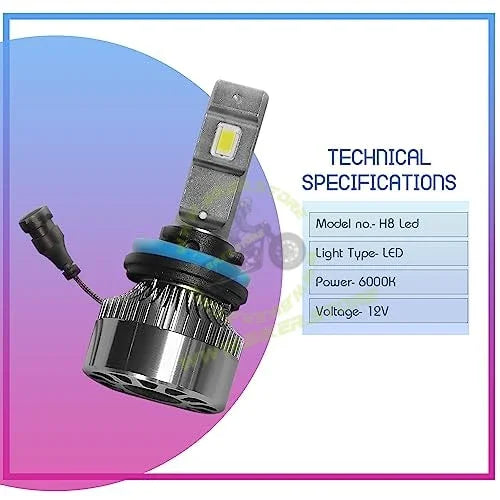 PHOENIX H8 LED Headlight Bulb 12V 6000K (1 Set) - Biker.Store - www.biker.store