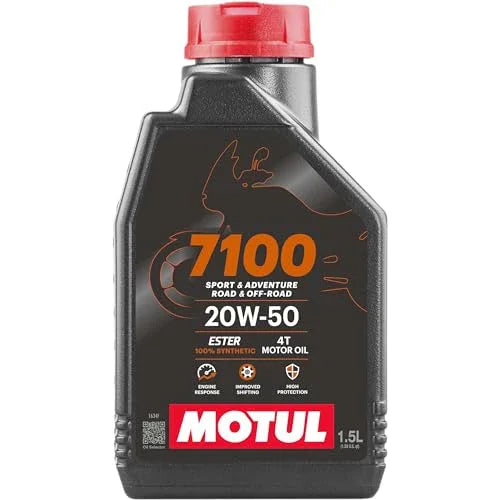 Motul 7100 4T 20W-50 Fully Synthetic Motorcycle Engine Oil – API SN Performance, Smooth Gear Shifting, Superior Engine Protection & Long-Lasting Performance, 1.5L - Biker.Store - www.biker.store