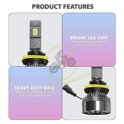 Phoenix 9006 LED Headlight Bulb 12V 6000K (1 Set) - Biker.Store - www.biker.store