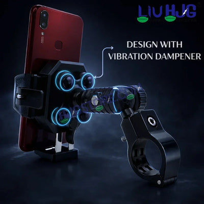 HJG Hexagon R6 Mobile Holder with Handlebar Mount for Bike, Two Wheelers Universal HJG Hexagon R6 Handlebar Mount Mobile Holder Anti-Theft Mobile Holder 360 Degree Rotation Adjustable Size and Locking System LIU HJG Hexagon R6 Bike Handlebar Mount Holder - Biker.Store - www.biker.store