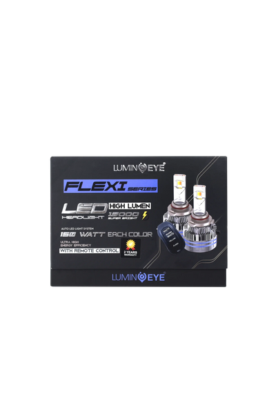 LuminEye Flexi Series 150 Watt LED Bulbs with Switch Control Adjustable Color 3000K, 4500K, 6500K in 1 LED Bulbs H1, H3, H4/H19, H7/H18, H8/H9/H11/H16, 9005, 9006, 9012, H27/880 - Biker.Store - www.biker.store