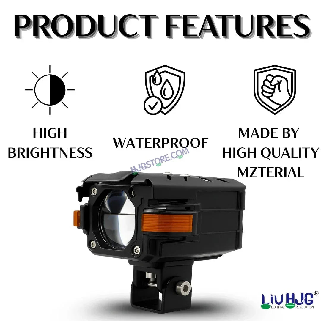 HJG NightBreaker Gorilla Dual Projector Lens Foglight 120W Dual Lens Projector Lens Fog Light 120W Foglight Ultra Wide Dual Intensity LED Fog Lights White/Yellow Universal For All Cars & Bikes Hazard Indicator LIU HJG NightBreaker P107 Fog Red Amber DRL - Biker.Store - www.biker.store