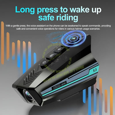 MOTO GENIUS BT 16 Bluetooth Motorcycle Helmet Headset V5.3 with 2K Camera | 2000mAh WiFi DVR | Handsfree Call, Waterproof, Wide Angle, Music & Dash Cam - Biker.Store - www.biker.store