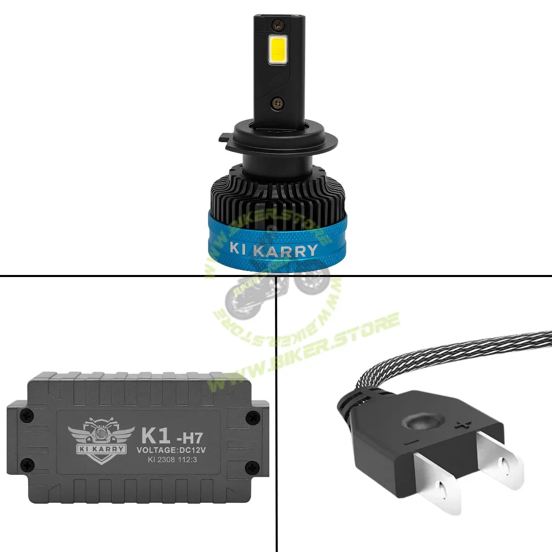 Ki Karry 300 WATTS LED Car Headlight Bulb, White Light, (Pack of 2 with 12 months Warranty) (H7 Fitting) - Biker.Store - www.biker.store