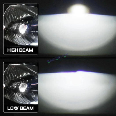 HJG RTD Lens H4 New Model White Low Beam White High Beam RTD Lens Dual Projector Lens H4 LED Bulb 50W HJG Projector Light H4 LED Mini Projector Lens with Fan Bulb 5000LM Conversion Kit Hi/Lo Beam Headlight 12V/24V for Motorcycle/Car, Set of 1, White Hi/Lo - Biker.Store - www.biker.store