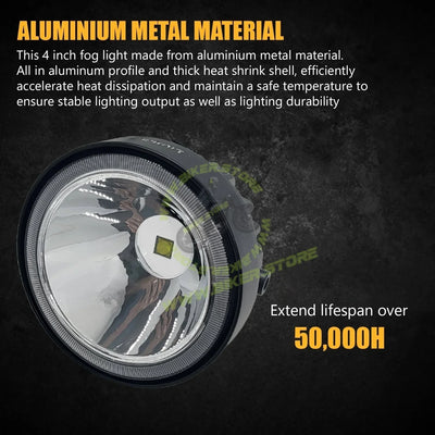HJG 3 inch White Super Bright Driving Fog Light 2pcs - Biker.Store - www.biker.store