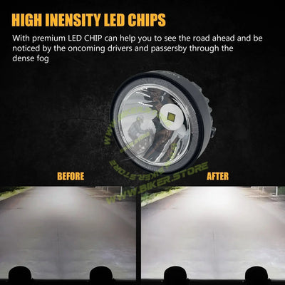 HJG 3 inch White Super Bright Driving Fog Light 2pcs - Biker.Store - www.biker.store