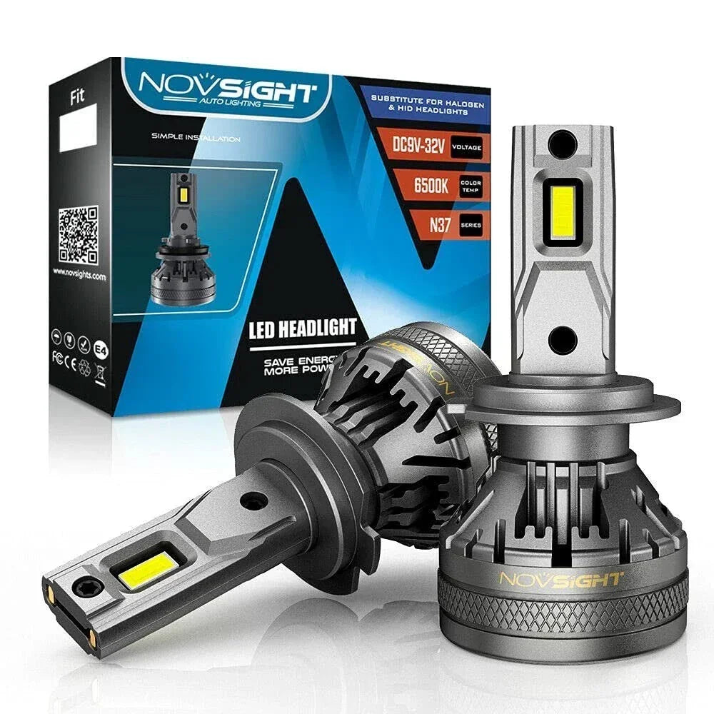 NightEye NOVSIGHT A500-N37 H4 LED Headlight Kit (Pack of 2) 60W 11000 Lumens 6500K White - Headlight Conversion Kit For Cars - Biker.Store - www.biker.store