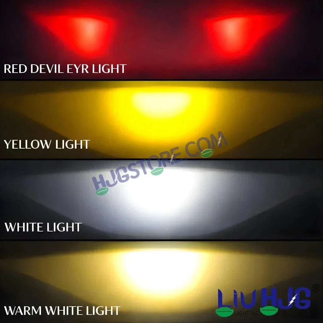 HJG HS92 Foglight Slim Drive Lens 80W Foglight with Two Type Clamps White/Yellow/Red Projector Foglight 80W Foglight Ultra Wide Dual Intensity LED Fog Lights White/Yellow/Red Devil Hi/Lo Fog Universal For All Cars & Bikes LIU HJG HS92 80W Foglight 2pc - Biker.Store - www.biker.store