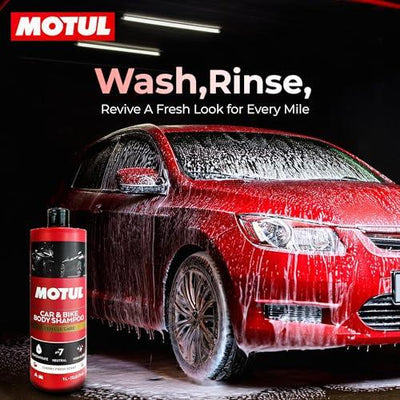 Motul Car & Bike Wash Shampoo 1L | High Foam Formula | Deep Cleaning & Streak-Free Shine | Removes Dirt & Road Grime | Cherry Fragrance | Safe for All Surfaces - Biker.Store - www.biker.store