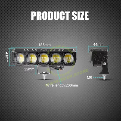 Super Bright 5 LED Powerful Focus Fog Light for Bikes and Car 12V-80V | Devil Eye Fog Lamp | Reflecting 5 in 1 Mode White, Yellow, Red, Yellow & White and Y&W Flashing (PACK OF 2)|B0FGJXV212