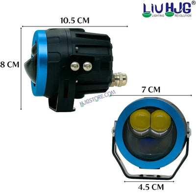 HJG Terminator 2 Projector Foglight 100W with Laser Spot and Wide Spread Red DRL/White/Yellow/Warm White Light 100W Foglight Ultra Wide Dual Intensity LED Driving Fog Lights 3000K/4300K/6500K Universal For All Cars & Bikes LIU HJG Terminator 2 Bi Foglight - Biker.Store - www.biker.store