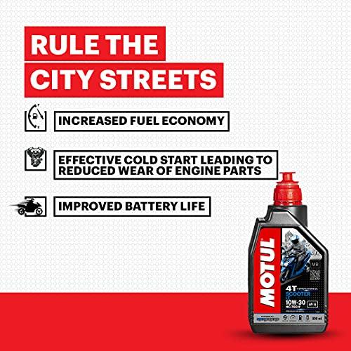 Motul Scooter LE 10W-30 Engine Oil for Gearless Scooters – Advanced Engine Protection, Smooth Pickup, Better Mileage & Long-Lasting Performance, 800 ml - Biker.Store - www.biker.store