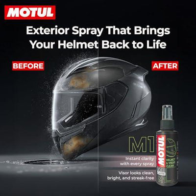 Motul Helmet Care Kit -Helmet Visor & Interior Cleaner Spray with Bactericide Sanitizer|100ml Each|Suitable for All Helmets - Biker.Store - www.biker.store