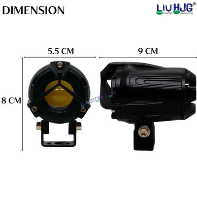 HJG Mini Mercedes Y Lens with Cooling Fan 80W Foglight Ultra Wide Dual Intensity LED Driving Fog Lights White/Yellow (2*40W = 80W Total) Universal For All Cars & Bikes LIU HJG Mini Mercedes Y Lens 80W with Cooling Fan Ultra Wide Light Throw - Biker.Store - www.biker.store