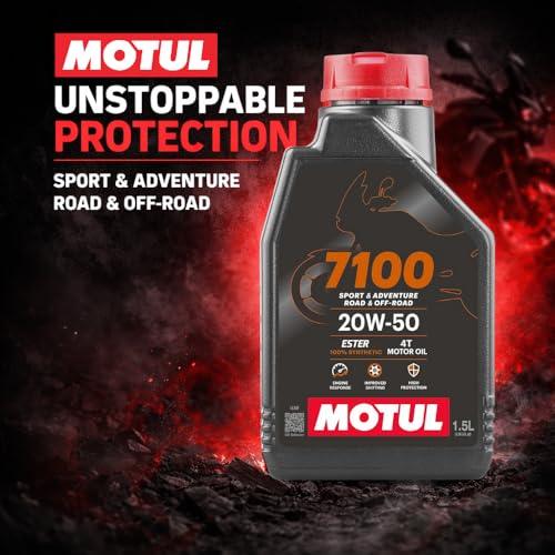 Motul 7100 4T 20W-50 Fully Synthetic Motorcycle Engine Oil – API SN Performance, Smooth Gear Shifting, Superior Engine Protection & Long-Lasting Performance, 1.5L - Biker.Store - www.biker.store