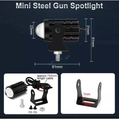 HJG Mini Spot Light Devil with Red DRL, White, Yellow Light Car Motorcycle Truck Off Road 20w Spot Fog Lights Driving Spotlight HJG Original Spot Light Fog light Devil Mini Drive, Pack of 2 - Biker.Store - www.biker.store
