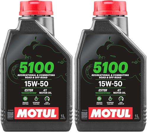Motul 5100 4T 15W-50 Technosynthese Semi-Synthetic Engine Oil for Bikes | API SM | Advanced Wear Protection, Smooth Gear Shifting & Reliable Performance | 1 L - Biker.Store - www.biker.store
