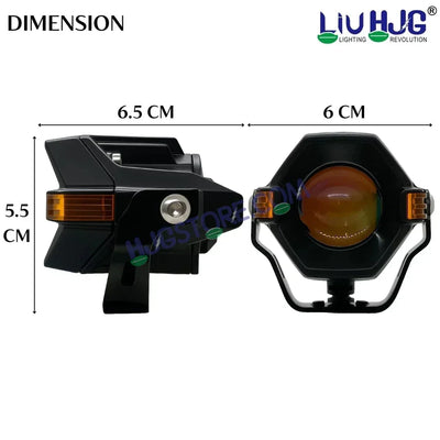 HJG Spaceship Foglight 80W 1 Lens Space Ship Fog Projector Lens 2pc Foglight Red Devil Side Amber DRL Modes 80W Foglight Ultra Wide Dual Intensity LED Fog Lights White/Yellow/Red Projector (80W) Universal For All Cars & Bikes LIU HJG Space Ship Foglight - Biker.Store - www.biker.store