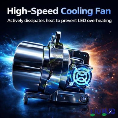 HJG 3 Inch LED Projector Lens Laser Fog Lamp with Cap Waterproof & Heat Dissipation 120W 12V DC Power Yellow White & Red Devil Eye Light Reflection Universal Fit All Bikes & Cars Model Pack of 2 - Biker.Store - www.biker.store